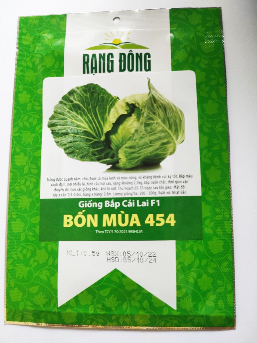 Hạt giống Bắp cải lai F1 Bốn Mùa 454 Rạng Đông