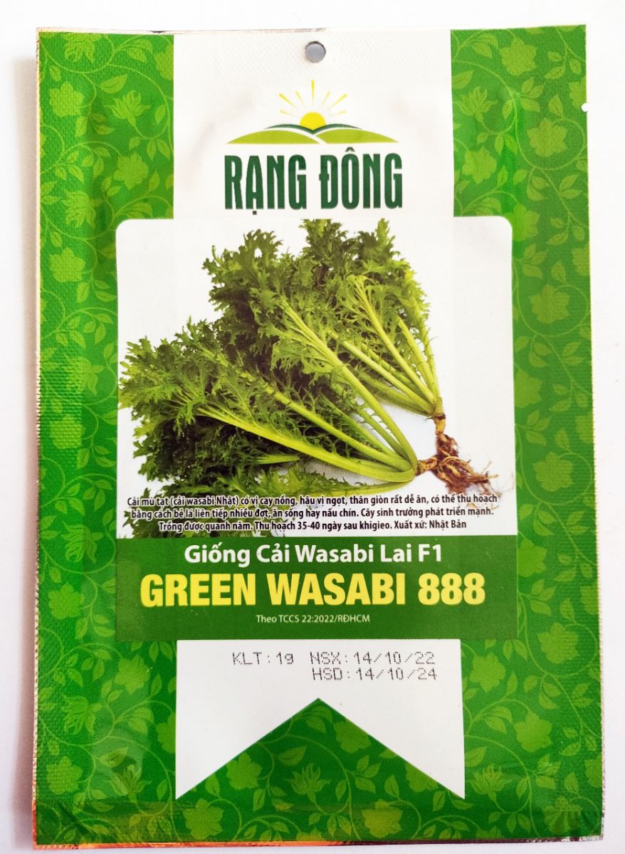 Hạt giống Cải mù tạt Nhật lai F1 Rạng Đông Green Wasabi 888